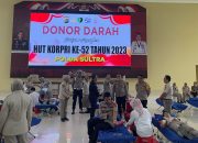 Peduli Sesama, PNS Polri Polda Sultra Laksanakan Donor Darah di Momen HUT Korpri ke 52