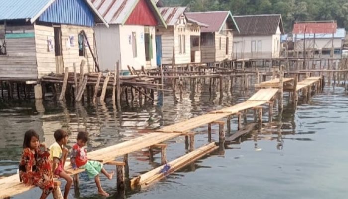 Pemdes dan Masyarakat Gotong Royong Bangun Jembatan Titian Desa Tanjung Batu