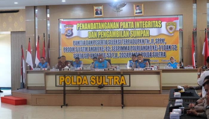 Ciptakan Seleksi Transparan dan Akuntabel, Polda Sultra Tandatangani Pakta Integritas