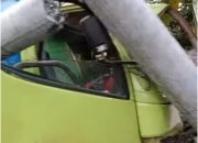 Sopir Mengantuk, Mobil Tangki Muatan PCO Tabrak Tiang Listrik di Kolut