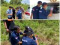 Tim Opsnal Resmob dari Unit IV Dit Reskrimum Polda Sultra bersama dengan BIDLABFOR Polda Sulawesi Selatan saat melakukan pemeriksaan fisik kendaraan dinas Camat Baito yang mengalami keretakan pada kaca tengah bagian kiri ), di Polsek Baito Desa Baito Kecamatan Baito, Kabupaten Konawe Selatan (Konsel), Selasa (29/10/2024)