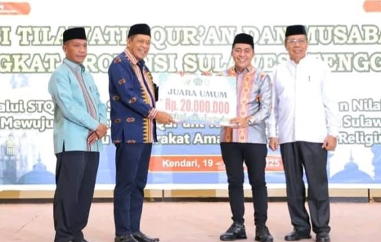 Kolaka Juara Umum STQH XXVIII Sultra, Buton Selatan Menang Pawai Ta&rsquo;aruf