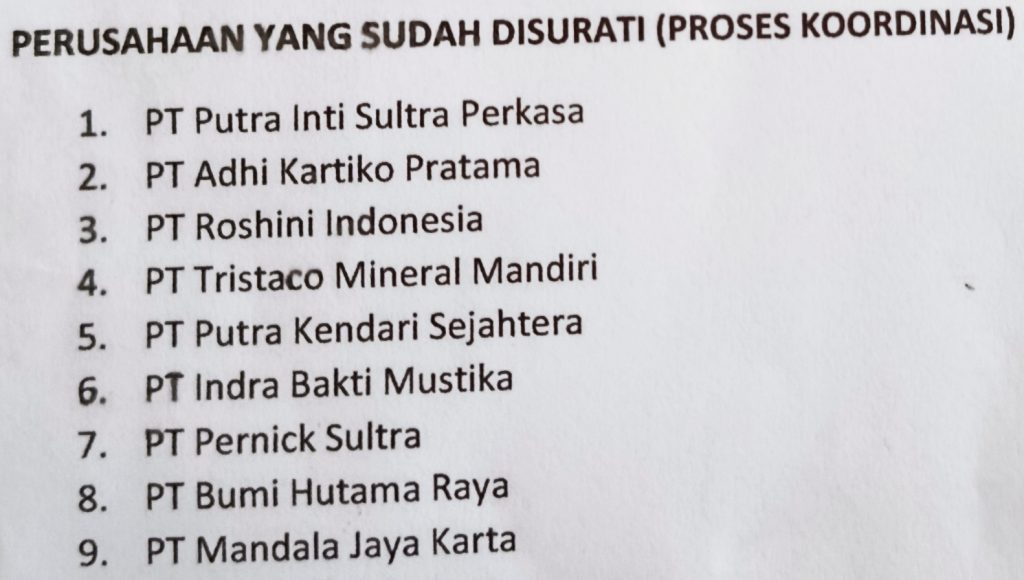 Kementerian Kumpulkan Data, Ini 11 Perusahaan Nikel Beroperasi Tanpa Izin Lintas di TWAL Teluk Lasolo,