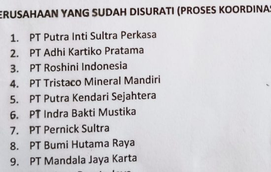 Kementerian Kumpulkan Data, Ini 11 Perusahaan Nikel Beroperasi Tanpa Izin Lintas di TWAL Teluk Lasolo