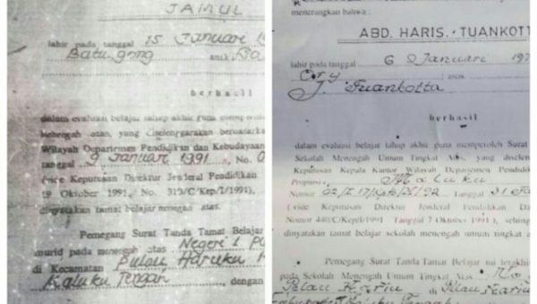 Ini Bukti Dugaan Ijazah Palsu Kades Marombo Pantai