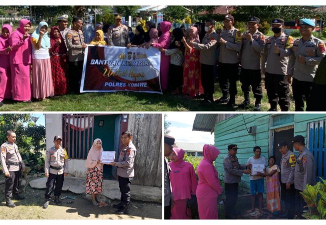 Polres Konawe Kembali Salurkan Bansos Kemanusiaan