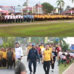 Meriahkan HUT Bhayangkara ke 78, Polresta Kendari Gelar Olahraga Bersama