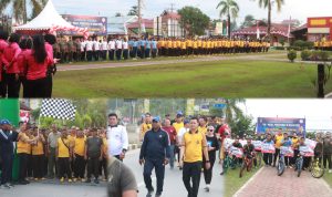 Meriahkan HUT Bhayangkara ke 78, Polresta Kendari Gelar Olahraga Bersama