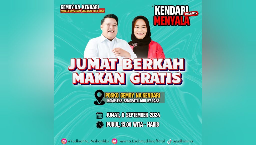 Jumat Berkah, Yudhi-Nirna Bagi-bagi Makanan Gratis