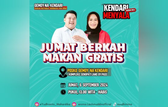 Jumat Berkah, Yudhi-Nirna Bagi-bagi Makanan Gratis