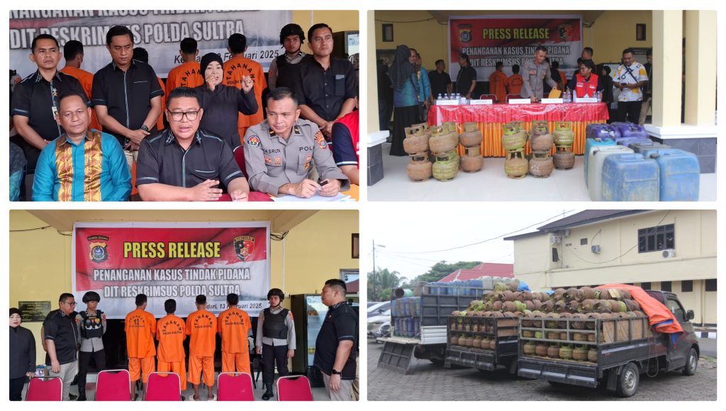 Ditreskrimsus Polda Sultra Ungkap Kasus Penyalahgunaan LPG 3 Kg dan BBM Subsidi
