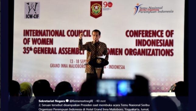 Seruan Jokowi di Acara Temu Nasional Seribu Organisasi Perempuan Indonesia