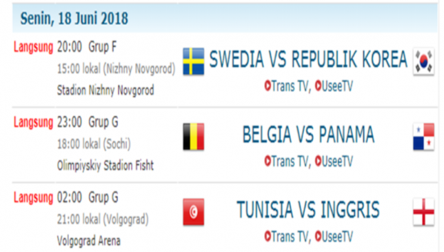 Ini Jadwal Pertandingan Piala Dunia Hari Ini dan Besok