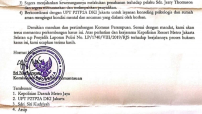 Komnas Anti Kekerasan Perempuan Rekomendasikan Tahan JT Tersangka Pencabulan
