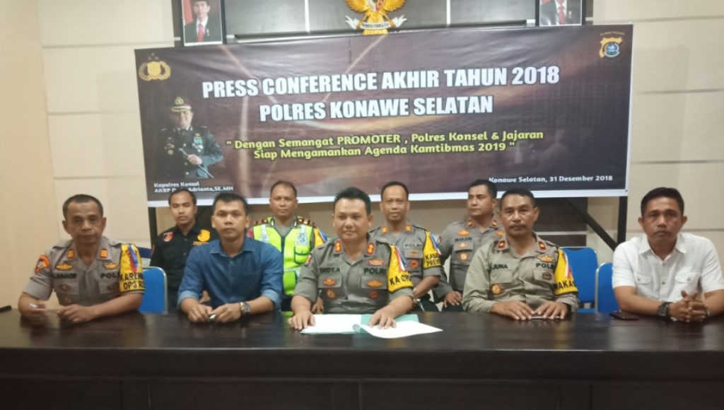  Tahun 2018 Polres Konsel Berhasil Tuntaskan 99 Kasus﻿