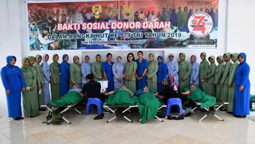 HUT ke 74 TNI, Korem 143/HO Gelar Karya Bakti dan Bakti Sosial