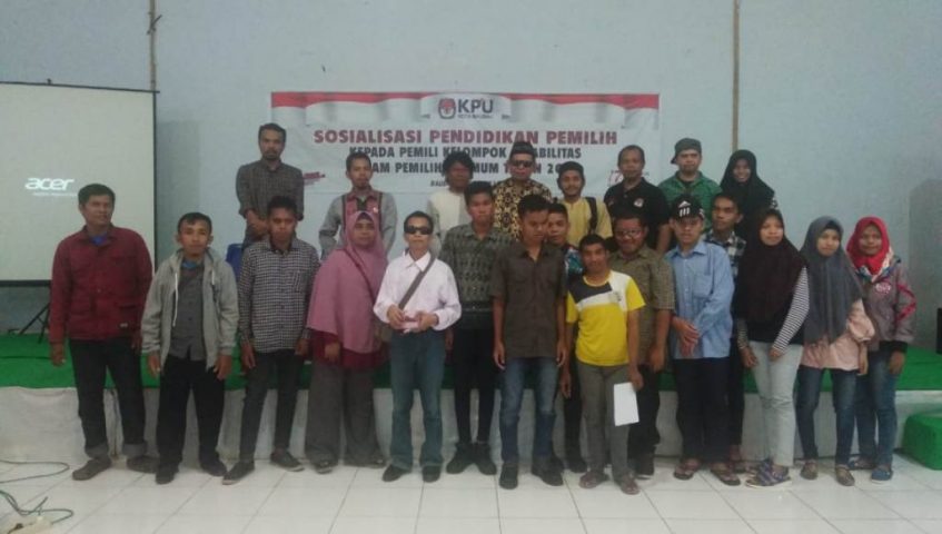 KPU Baubau Sosialisasi Pendidikan Memilih Kepada Disabilitas﻿