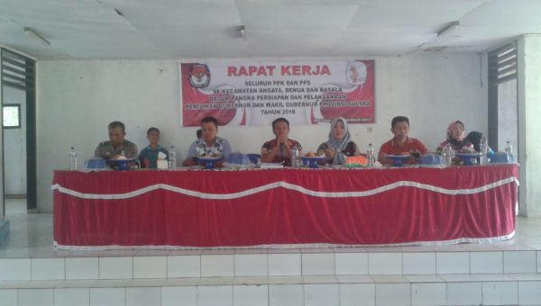 KPUD Konsel Gelar Raker Bersama PPK Angata, Benua Dan Basala