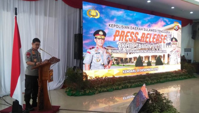 Polda Sultra Rilis 10 Kejahatan Konvensional yang Ditangani Sepanjang 2019