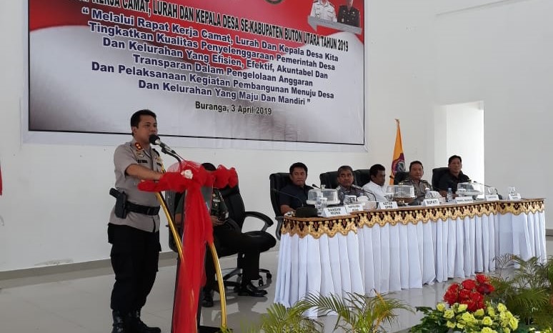 Kapolres Muna Ingatkan Camat, Lurah dan Kades di Butur Hati-Hati Kelola Anggaran