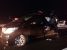kendaraan ini mengalami rinsek berat pada bagian belakang setelah di tabrak secara beruntun kendaraan lainnya di tol ungaran semarang, jateng tadi malam. FOTO : BISMA