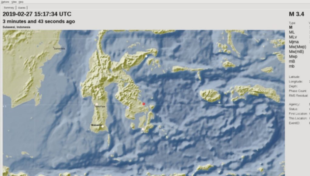 Lagi, Gempabumi Guncang Kendari, Tidak Berpotensi Tsunami﻿