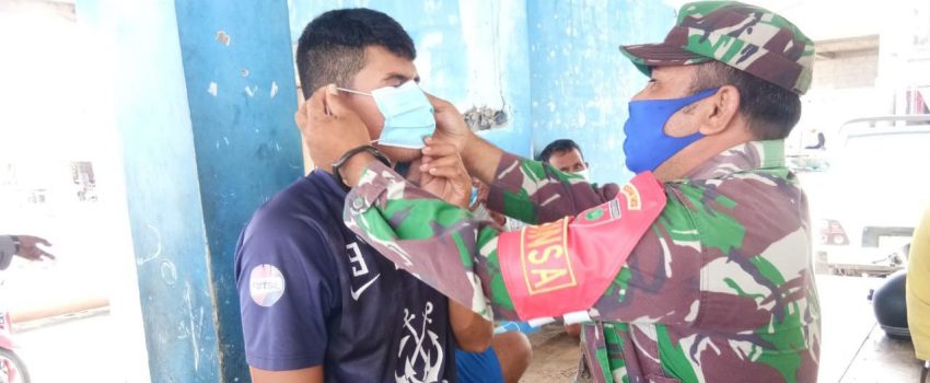 Putus Penyebaran Covid, Sertu Maulidin Sosialisasi Prokes