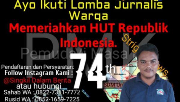 Komunitas Pemuda Milenial Aceh Singkil Gelar Lomba Jurnalis Warga