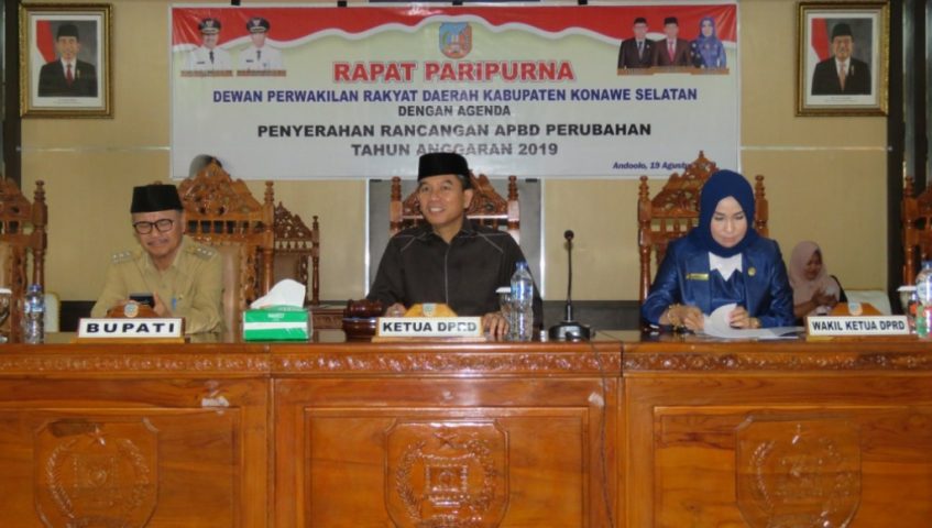 ﻿DPRD Terima Raperda APBD Perubahan 2019 dan KUA-PPAS 2020 dari Pemda Konsel