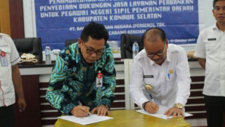 Pemda Konsel Bersama Bank BTN Teken MoU