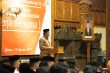 Bupati Jepara Ahmad Marzuki saat memberikan sambutan di malam resepsi HUT kemerdekaan RI. FOTO : DSW