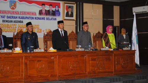 Sambut HUT ke XV, DPRD Konsel Bersama Pemda Gelar Paripurna Istimewa
