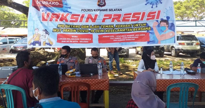 Polres Konsel Gelar Vaksinasi Presisi di Dua Tempat