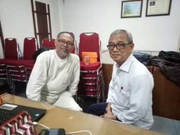 Mantan Ketua Komisi Pemberantasan Korupsi (KPK) Busyro Muqoddas bersama mantan anggota KP bambang Widjayanto acara Karya Latihan Bantuan Hukum (LBH) Yogyakarta. FOTO : NADHIR ATTAMIMI
