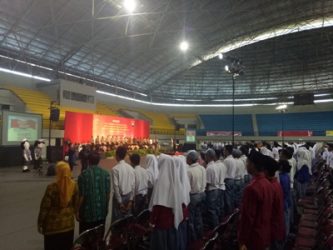 Memperingati momentum Hari Kebangkitan Nasional, Polisi Daerah Istimewa Yogyakarta menggelar Ikrar Anti Kekerasan, Anti Radikalisme. di Gor Amngrogo, Yogyakarta. FOTO : ASL
