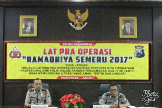 Polres Probolinggo Gelar Pra Operasi Ramadniya Semeru. FOTO : ASL