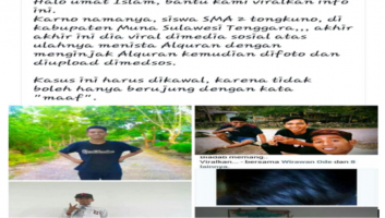 Foto Selfie Injak Alqur'an Remaja di Muna Diciduk Polisi