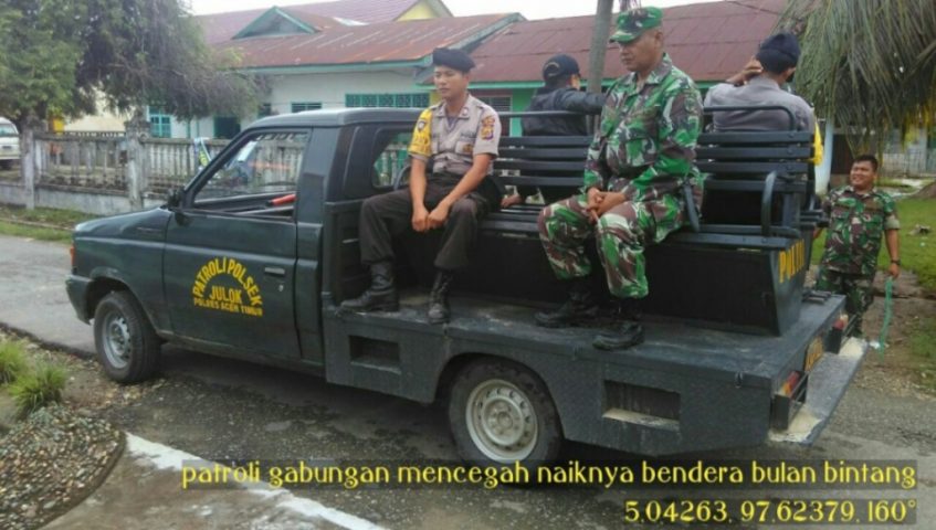 Milad GAM ,TNI-Polri Patroli Antisipasi Pengibaran Bendera Bulan Bintang