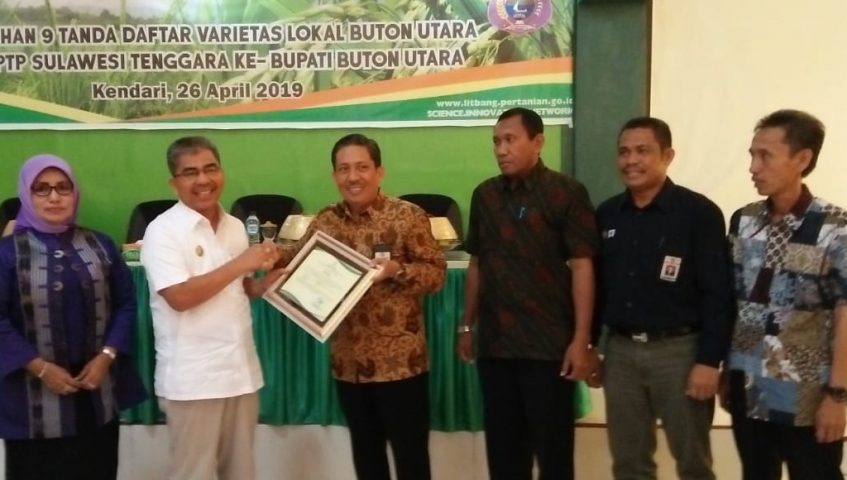 Pemda Butur Terima Sembilan Sertifikat Varietas Padi Lokal