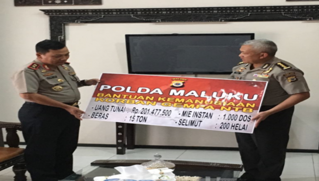 Polda Maluku Peduli Korban Gempa Lombok NTB 
