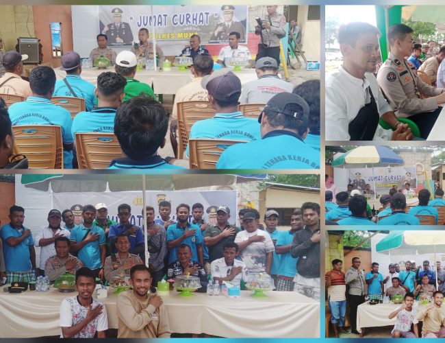 Jumat Curhat di Pelabuhan Raha, Polres Muna Jaring Masukan dan Saran Para Buruh