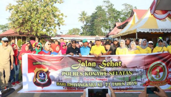Sambut HUT Bhayangkara ke-73, Polres Konsel Gelar Berbagai Kegiatan Sosial