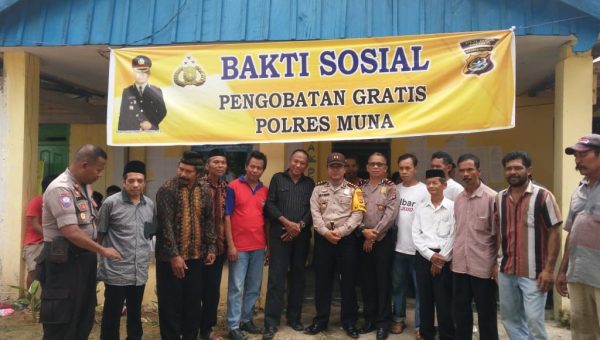 Polres Muna Gelar Pengobatan Gratis di Tongkuno
