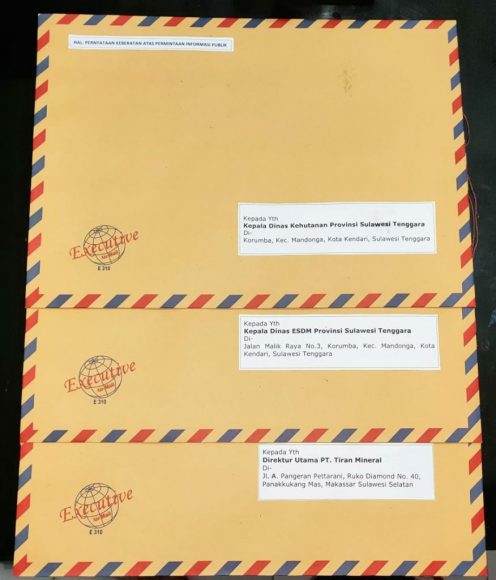 Dedi Ferianto Layangkan Surat KIP ke dua Kepada Dirut PT Tiran, Kadis ESDM dan Kehutanan Sultra