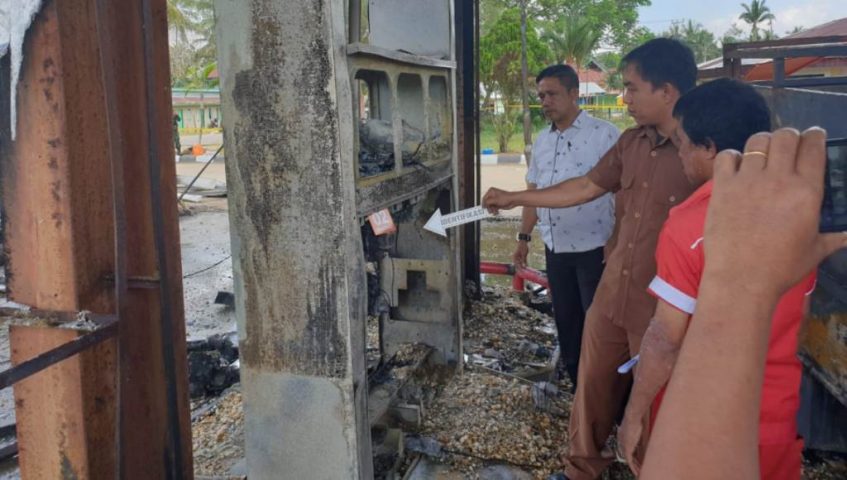 SPBU Angata Dilalap Sijago Merah, Polisi Muncul Percikan Api di Accu Mobil