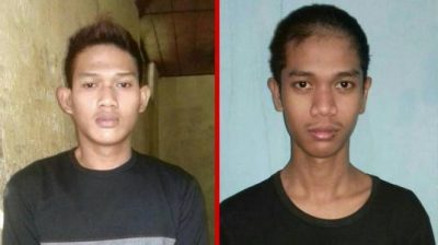 Dua tersangka ini lari dari sel Mapolsek Bantaeng dengan cara menggergaji sel Polsek. Kedua tersangka ini dalam pencarian jajaran polres dan Polsek Bantaeng. FOTO : DOK