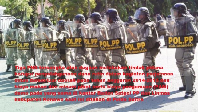 Diduga Korupsi Dana Uang Makan, Polda Sultra Tahan 3 PNS Konawe