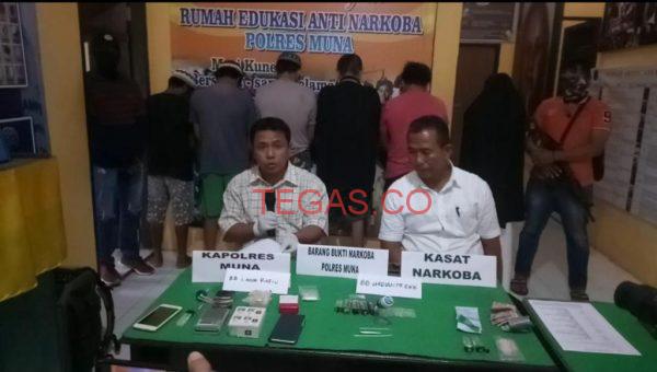 Satres Narkoba Polres Muna Tangkap Enam Orang Pengedar Sabu﻿
