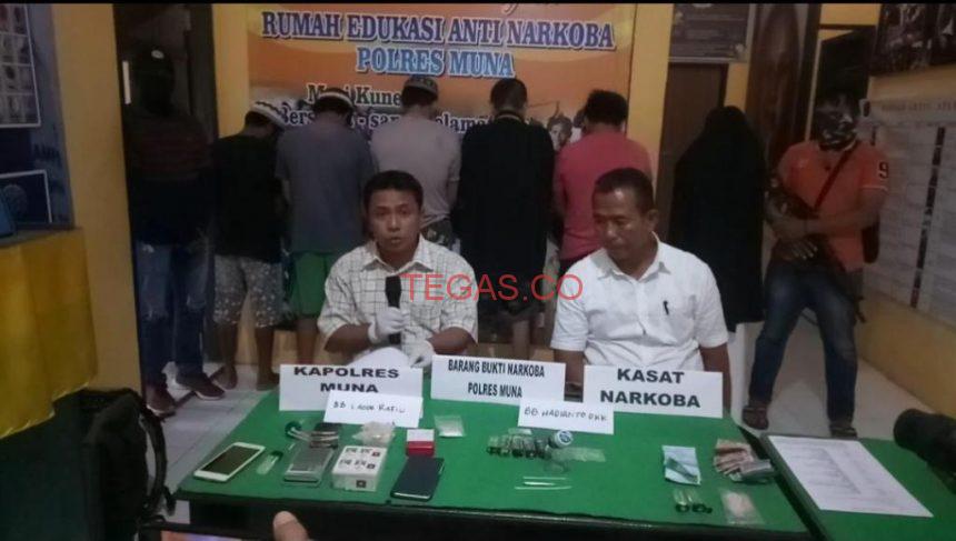 Satres Narkoba Polres Muna Tangkap Enam Orang Pengedar Sabu﻿