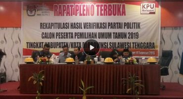 KPU Sultra Gelar Rapat Pleno Hasil Verifikasi Parpol